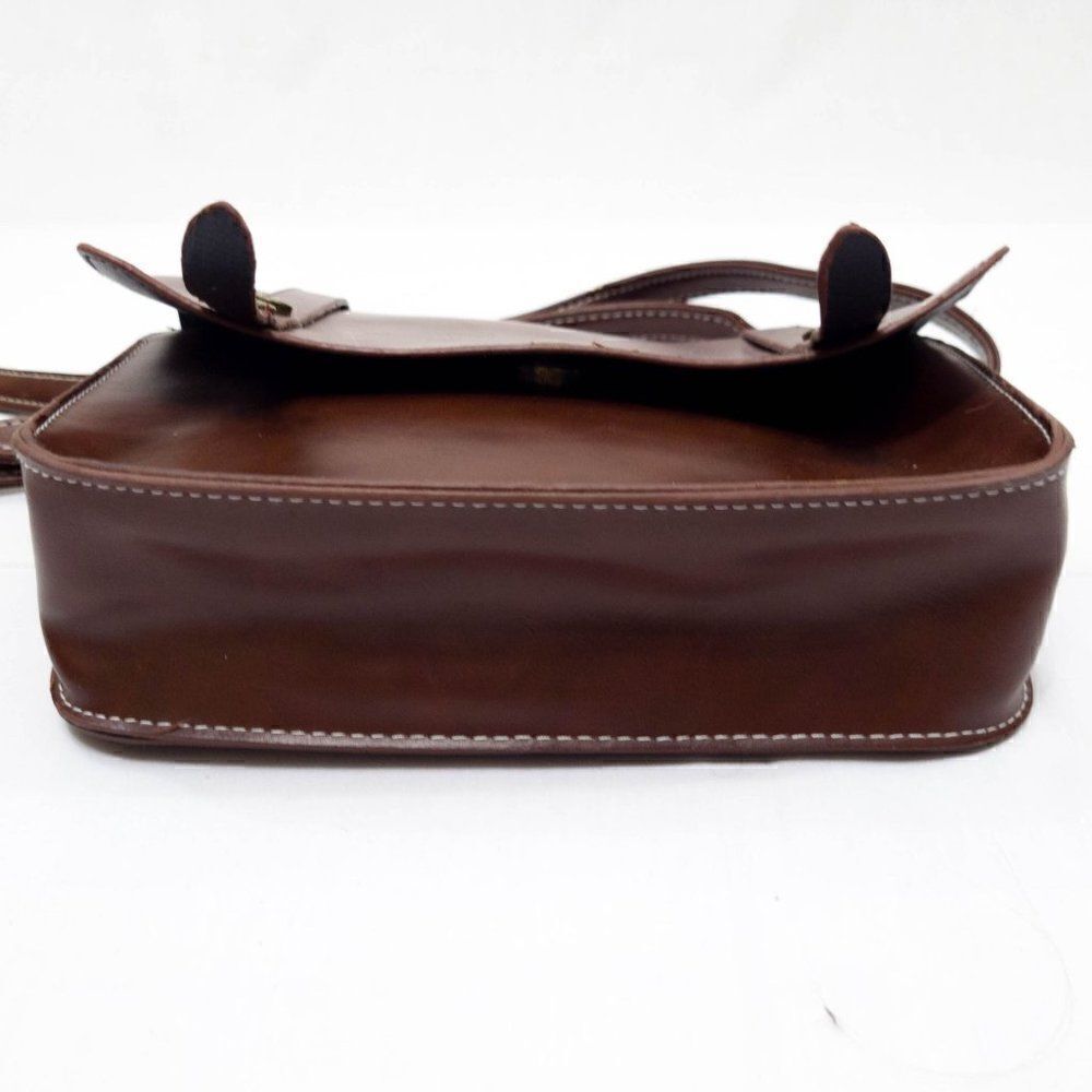 Unbranded Brown Vegan Leather Small Crossbody Bag Purse - Picture 3 of 4